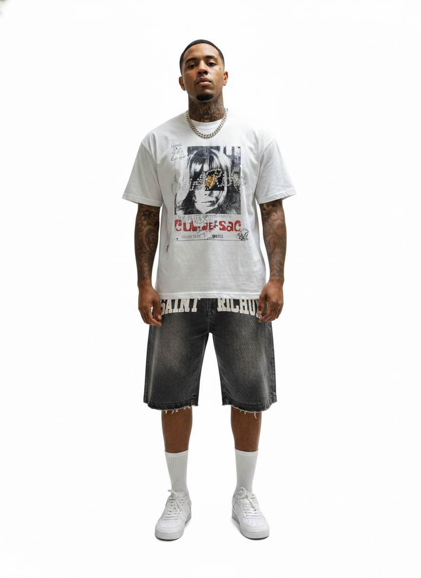 Saint Richux "Sun-Fade Iced" Denim Shorts