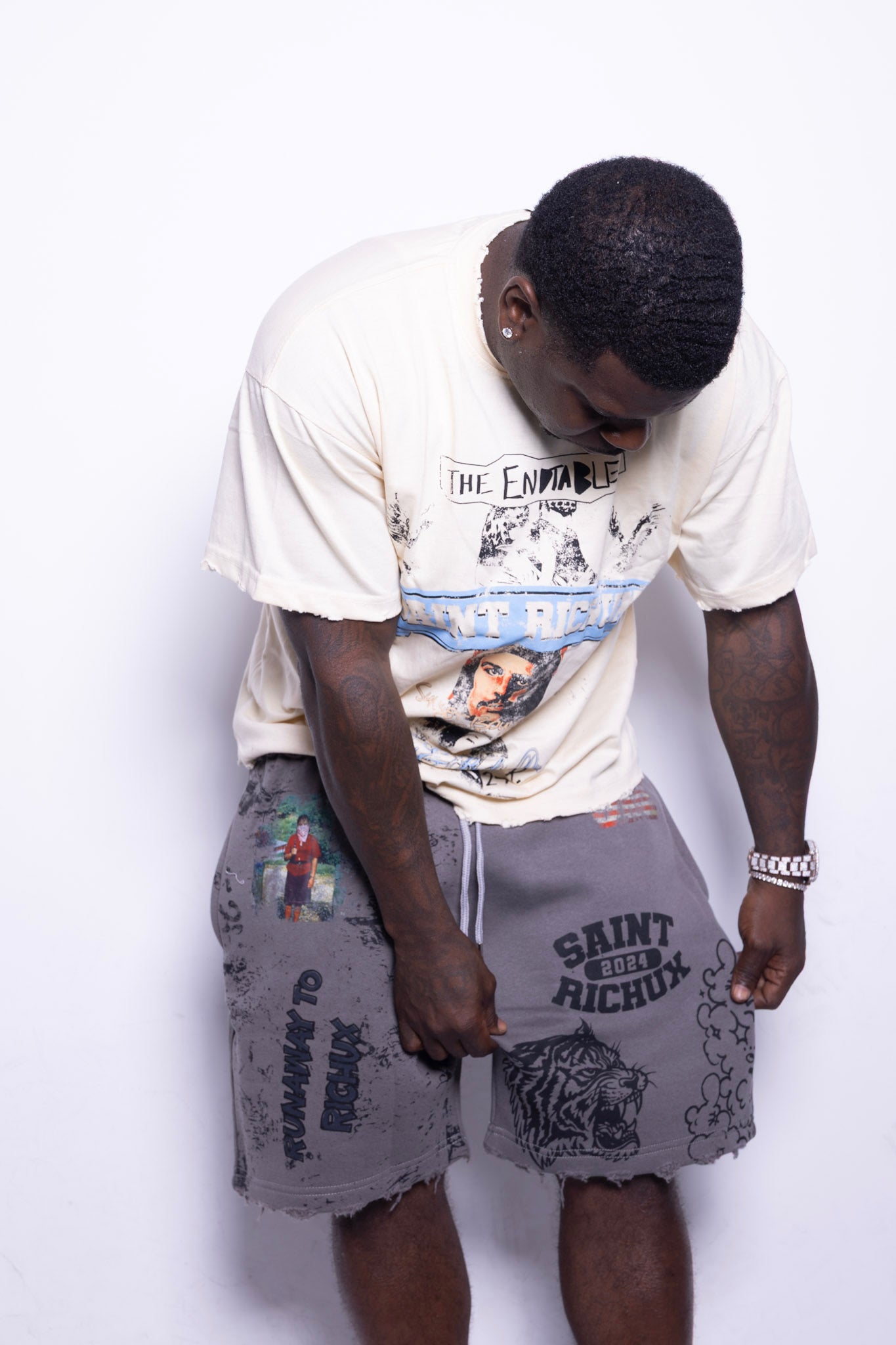 Saint Richux "Enviables" Distressed Short Set