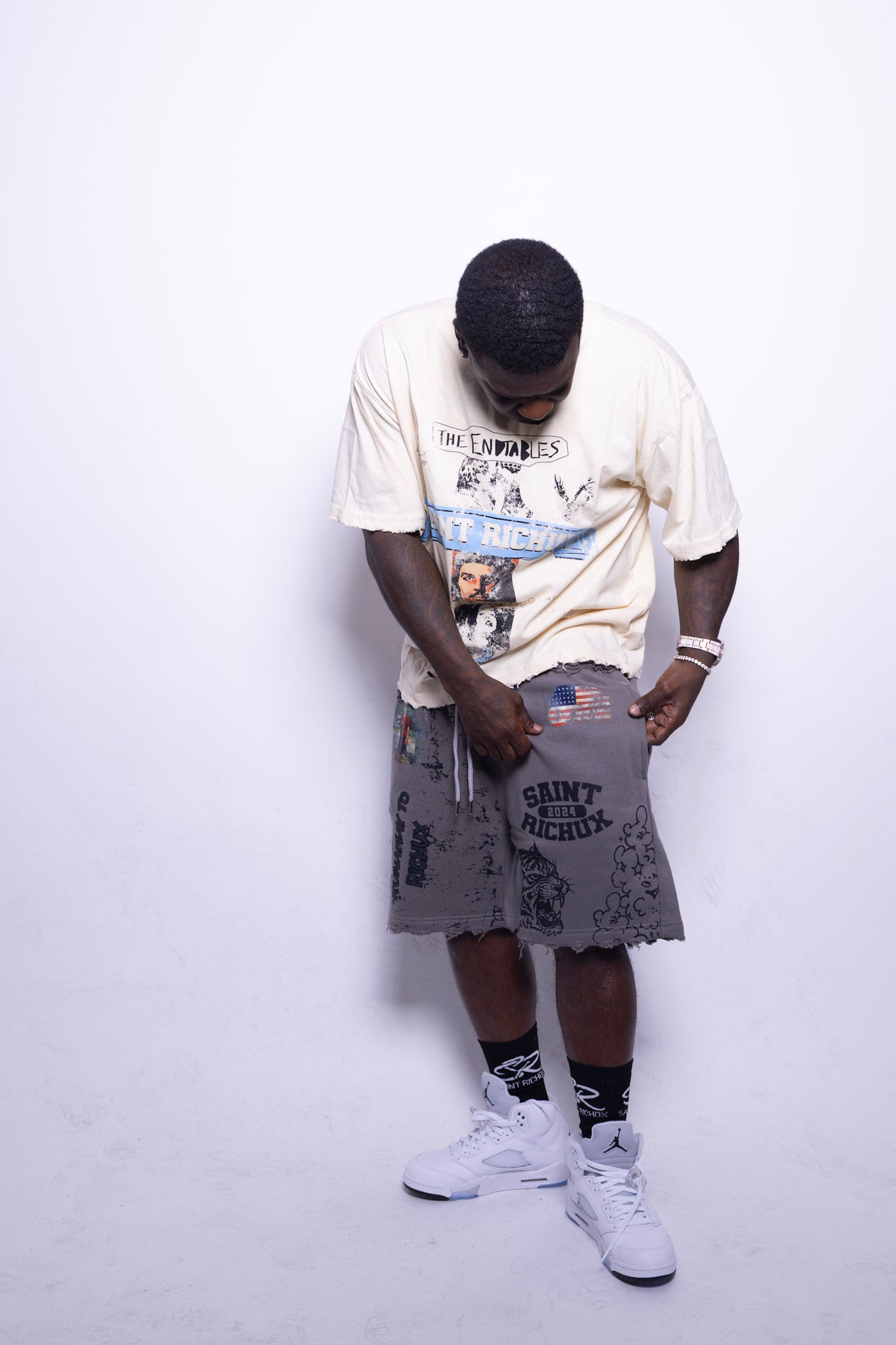 Saint Richux "Enviables" Distressed Short Set