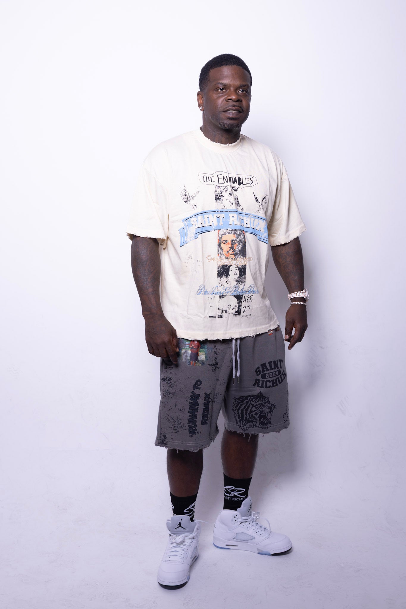 Saint Richux "Enviables" Distressed Short Set