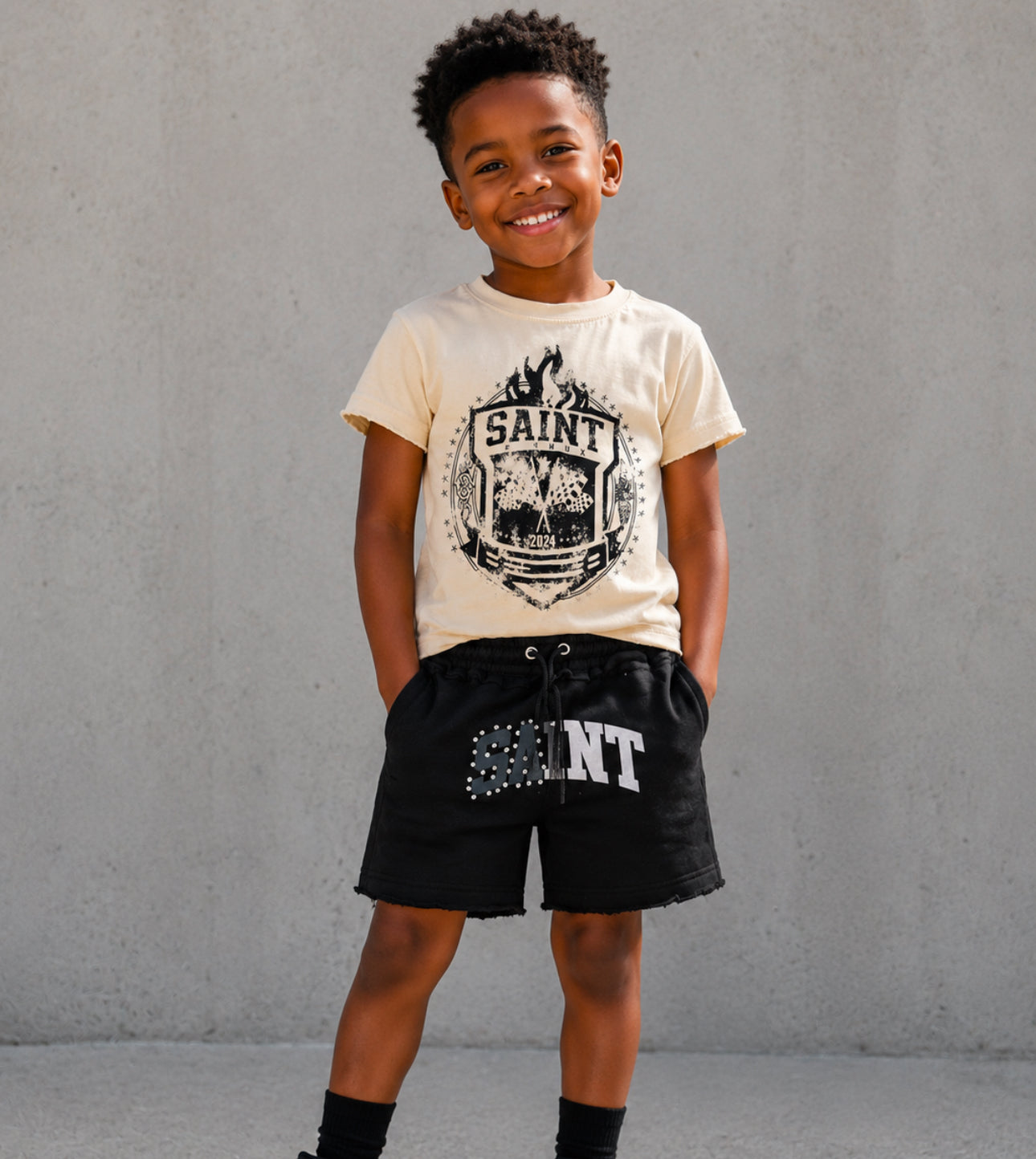 Saint Richux "Circuit" Kids’ Graphic Short Set